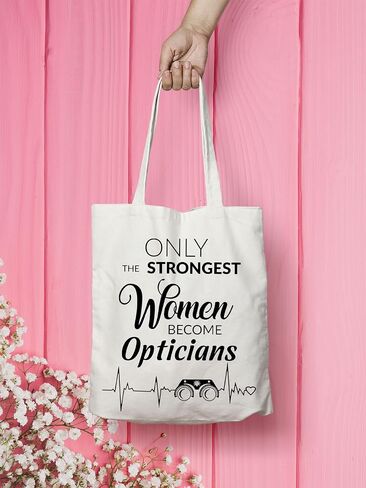 VAMSII Optician Gifts for Women Eye Chart Gifts Tote Bag Funny Optometrist Gifts Shoulder Bag Optometry Gifts Shopping Bag(BLK-Women Opticians tote) in Kuwait