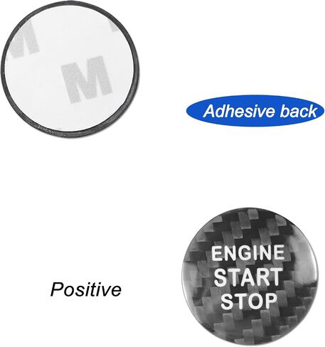 Compatible with Lexus Engine Start Stop Button Cover Keyless One Click Push Start Button Trim Sticker for is ES GS NX RX LX RC F, Real Carbon Fiber(Black) in Saudi Arabia
