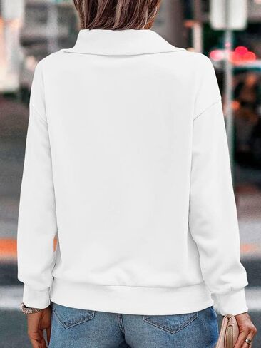 Ebifin Womens Zipper Sweatshirts Turtleneck Long Sleeve Pullovers Casual Loose Top T Shirts in Kuwait