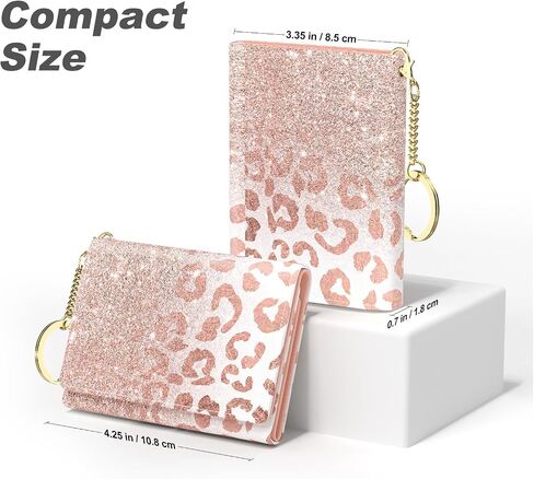 Nipichsha Womens Wallet, Small Credit Card Wallet for Women, Slim RFID Card Holder Wallet with 7 Card Slots & ID Window (Pink Gilt) in Kuwait