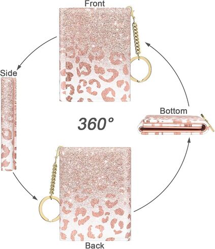 Nipichsha Womens Wallet, Small Credit Card Wallet for Women, Slim RFID Card Holder Wallet with 7 Card Slots & ID Window (Pink Gilt) in Kuwait