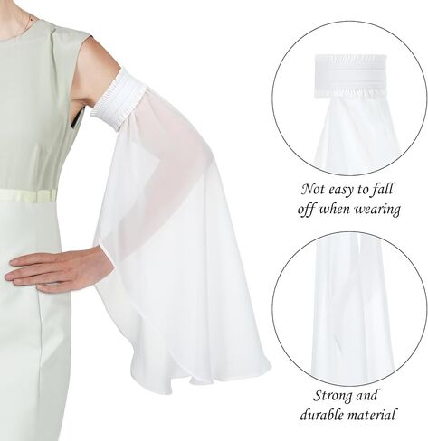 Victorian Long Tulle Gloves Chiffon Detachable Sleeves for Women Long Tulle Gloves Arm Cover in Saudi Arabia