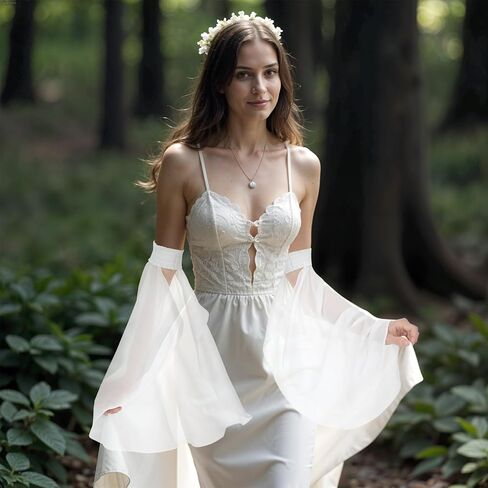 Victorian Long Tulle Gloves Chiffon Detachable Sleeves for Women Long Tulle Gloves Arm Cover in Saudi Arabia