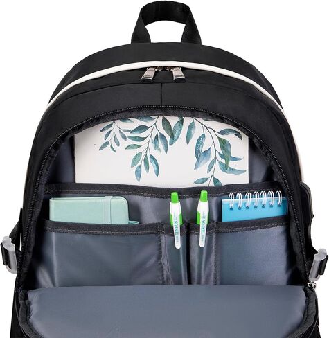 حقيبة ظهر نسائية أنيقة، حقيبة ظهر للكمبيوتر المحمول للفتيات، حقيبة نهارية كاجوال باللون الأسود in Kuwait