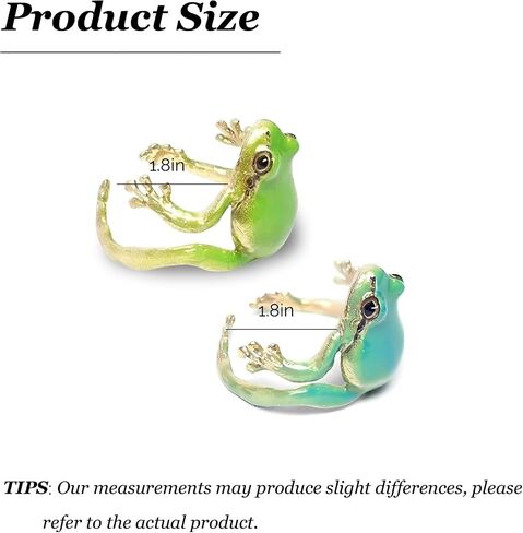 HUASAI Frog Ring for Women Green Latest Tree Frog Rings Cute Frog Rings Gifts Trendy Stuff Open Adjustable Frog Rings Handmade Frog Jewelry Christmas Stocking Stuffers Gifts in Kuwait