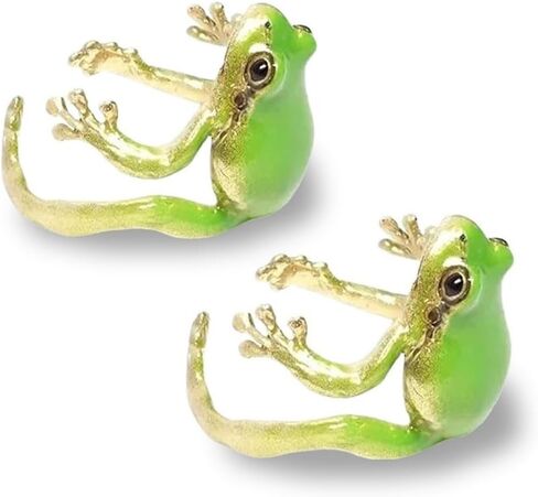 HUASAI Frog Ring for Women Green Latest Tree Frog Rings Cute Frog Rings Gifts Trendy Stuff Open Adjustable Frog Rings Handmade Frog Jewelry Christmas Stocking Stuffers Gifts in Kuwait