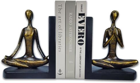 LIFFY Cat Decorative Bookends Decor Unique - Heavy Duty Book Holder, Modern Living Room Decor, Non Skid Bookshelf Stopper, Cute Book Ends for Shelves, Study, Office Desk, Vintage Decor in Kuwait