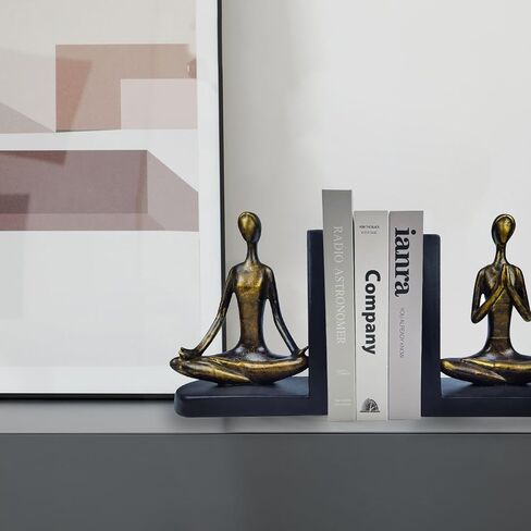LIFFY Cat Decorative Bookends Decor Unique - Heavy Duty Book Holder, Modern Living Room Decor, Non Skid Bookshelf Stopper, Cute Book Ends for Shelves, Study, Office Desk, Vintage Decor in Kuwait