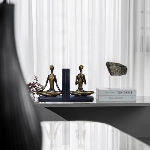 LIFFY Cat Decorative Bookends Decor Unique - Heavy Duty Book Holder, Modern Living Room Decor, Non Skid Bookshelf Stopper, Cute Book Ends for Shelves, Study, Office Desk, Vintage Decor in Kuwait