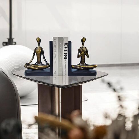 LIFFY Cat Decorative Bookends Decor Unique - Heavy Duty Book Holder, Modern Living Room Decor, Non Skid Bookshelf Stopper, Cute Book Ends for Shelves, Study, Office Desk, Vintage Decor in Kuwait