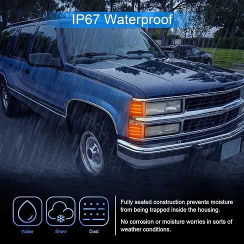 استبدال مصابيح إشارة الانعطاف الجانبية LED للزاوية الأمامية لـ 1994-1998 C10 Silverado / 1994-1998 C/K 1500 2500 3500 شاحنة بيك اب / 1994-1999 سوبربان / 1995-1999 تاهو in Kuwait