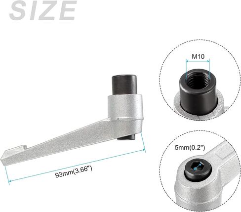 مقبض تثبيت قابل للتعديل من METALLIXITY (M8x72mm) قطعتين، مقبض مستوى سقاطة بزر ضغط أنثى معدني - لمعدات صناعة ماكينات المخرطة، فضي in Saudi Arabia