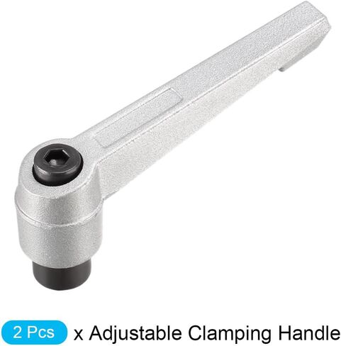 مقبض تثبيت قابل للتعديل من METALLIXITY (M8x72mm) قطعتين، مقبض مستوى سقاطة بزر ضغط أنثى معدني - لمعدات صناعة ماكينات المخرطة، فضي in Saudi Arabia