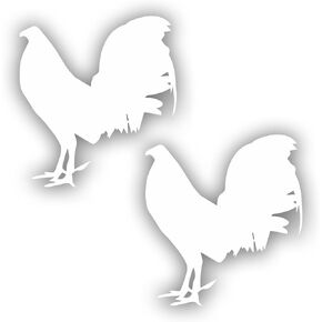 Set of 2 Gallo Rooster White Vinyl Sticker Decal Cars Trucks Vans Walls Laptop 6 Inch in Saudi Arabia