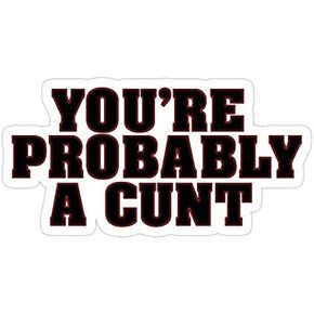 You're Probably A CUNT, twats Decal Sticker - Sticker Graphic - Auto, Wall, Laptop, Cell, Truck Sticker for Windows, Cars, Trucks