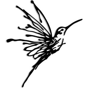 XORT Metal Hummingbird Wall Art, Minimalist Modern Abstract Metal Wall Art, Metal Birds Sign Wall Decoration Hanging for Living Room Bedroom Kitchen. (Black - 14 x 16 inch)