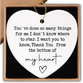 Appreciation Gifts for Women Ornament Keepsake Sign Heart Plaque Thank You Gifts for Teacher Manager Boss Coworkers Thank You from the Bottom of My Heart Christmas Ornament