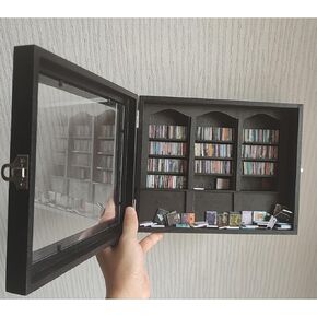 Anxiety Bookshelf - Shake Off Your Anxiety,Miniature Display Shelf,Contains 240 Miniature Book Models,Antique Style Gift Decoration Mini Bookshelf (Brown)