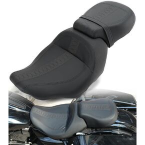 مقعد الركاب للسائق ذو المظهر المنخفض المكون من قطعتين يناسب Harley Davidson Street Glide 2024-up، CVO Street Glide 2023-up، Road Glide&CVO Road Glide ST 2024-up، CVO Road Glide 2023-up (خياطة حمراء)