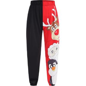 GRAJTCIN Women's Haroun Pants Hippie Pants for Women Christmas Joggers Patch Work Pants Casual Pants
