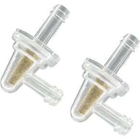 2 PCS 1/4 Inline Fuel Filter, Small Motorcycle Engine In Line Fuel Filter, Universal 90 Degree Clear Gas Fuel Filter Replacement for Motorcycle Bike Scooter ATV Quads Fuel Line Gas Engine