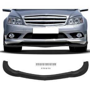 SCITOO Plastic Front Lip Spoiler fits for 2008-2011 for Mercedes-Benz for W204 C-Class Matte Black Front Bumper Lip