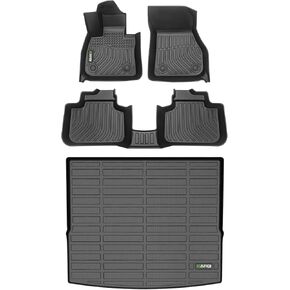 HAFIDI® Floor Mats & Cargo Liner Set Fit for BMW X1 2016-2022 All Weather Protection TPE Anti-Slip Automotive X1 Full Set Floor Liners Custom Accessories - Black