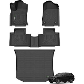 ANBINGO-Floor Mats & Cargo Liner for 2016-2021 Grand Cherokee/Grand Cherokee WK 2022 2023 (Not for L) All Weather for Jeep Grand Cherokee Floor Mats Trunk Mat TPE Grand Cherokee Accessories