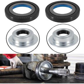 Front Axle Knuckle Vaccum Shaft Seal & Outer Tube Seals Kit Set Fit For Ford 2005-2019 F250 F350 F450 F550 Super Duty Dana Super 60 Replace 2023068 2014835 54983 (Front Axle Seal U Joint Kit)