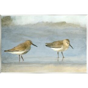 Stupell Industries Two Sandpipers Stepping Beach Shore Wood Wall Art, Design by Kim Allen, 19 x 13, Wall Plaque