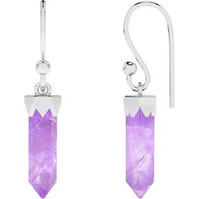 Hexagonal Natural Gemstone Dangle Earrings for Women in Sterling Silver, Birthstone Jewelry Gifts for Her Birthday, Christmas, Anniversary, Party