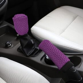 Car Gear Shift Knob Cover & Handbrake Cover, Universal Fit 2 Piece Breathable Vehicles Handbrake Cover Gear Shift Knob Cover Set, Car Interior Accessories for SUV Van Sedan Trucks