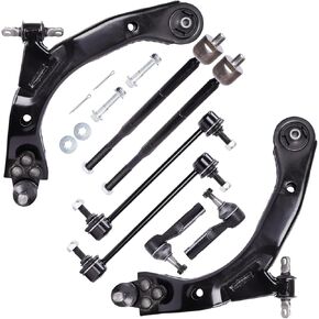 LCWRGS Front Lower Control Arm w/Ball Joint Sway Bars Tie Rods Replacement for 2005-2010 Chevy Cobalt, 2006-2011 Chevy HHR, 2007-2009 Pontiac G5, 2005-2006 Pontiac Pursuit - 8pcs