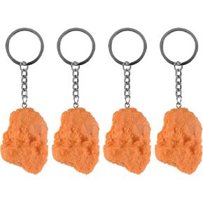 Imitation Food Keychain Creative Fried Chicken Nuggets Keyrings for Handbag Purse Car Accessories