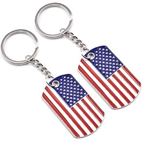Baipilu American Flag Keychain Patriotic US Keyrings Metal Key Rings Souvenir Gifts for 4th of July, Labor Day, and Veterans' Day Festivities Birthday Christmas Gift for Men Women