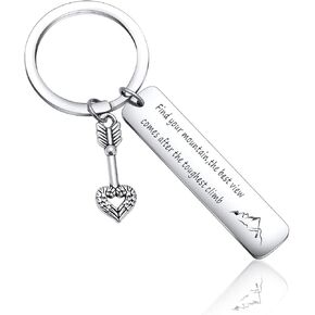 Adventure Outdoor Lover Gift Mountain Inspirational Keyring for Family Friends Keychain Hiking Gift Nature Keychain