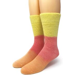 WARRIOR ALPACA SOCKS - Outdoor Alpaca Wool Socks, Terry Lined with Comfort Band Opening For Men And Women (1PAIR Medium, Sunset Vibes Pastel)