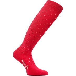 Travelsox TSS6000 Patented Graduated Compression Performance Travel & Dress Socks With DryStat OTC Pairs (Medium, Dots Pink)