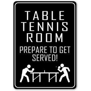 Table Tennis Humor Sign, Game Room Decor, Table Tennis Gift, Table Tennis Sign, Funny Game Room Gift, Games Bar Pub Club Cafe Home Restaurant Wall Decor Art Sign Post Gifts For Man 8x12 Inch