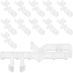 Ciieeo 12pcs Clear Blind Curtain Clips Valance Retainer Holder Horizontal Valance Clip Valance Clamp Wood Blinds Clips Hidden Blind Clips Sheer Curtain Venetian Blinds Acrylic Replaceable, As Shown 2