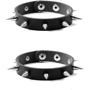 Eigso Punk Leather Bracelets for Men and Women Studded Bracelet Adjustable