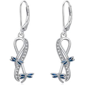 TOUPOP DragonflyHummingbirdLadybugButterflyBee Earrings 925 Sterling Silver Infinity Insect Leverback Earrings Christmas Gifts for Women Jewelry