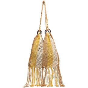 GRPKSSIB Crochet Tote Bag Hobo Shoulder Bag Boho Knitted Summer Beach Bag Handbag Bohemian Bag with Tassels for Women