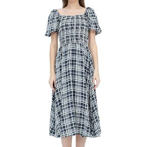 G-Navy Short Sleeves Woven Flared Dress for Women 2025 Stylish and Comfortable Casual Wear Perfect for Everyday Outings