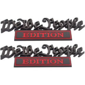 Pair Set We The People Edition Metal Emblem 3D Badge Decal Fits for Universal Vehicle, Car, Truck, SUV Decoration (Black Red)