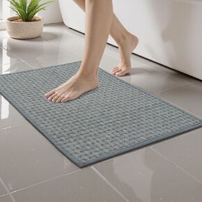 Seavish Bathroom Rugs Non Slip Washable 24"x59" Khaki Long Bath Mats for Bathroom Low Pile Thin Bathroom Runner Rugs Soft and Absorbent Waffle Knit Bath Mat for Bathtub Vanity