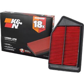 K&N Engine Air Filter: Long Life 18,000 Mile Replacement Air Filter: Compatible with 2013-2019 Honda/Acura L4 (Accord, Spirior, TLX), KNA-2498