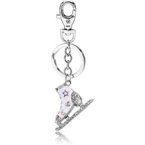 Liavy's Ice Skating Shoe Charm Fashionable Keychain - Sparkling Crystal - Unique Gift and Souvenir