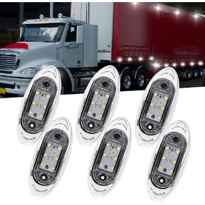 Ourbest LED Trailer Marker Lights 6Pcs,3.8" Rhombus 6-LED Side Front Rear Clearence Marker Indicator Light 12V-24V for Truck Bus Boat (Green)