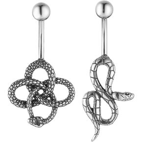 HZMAN Belly Button Rings for Women 14G Surgical Steel Belly Rings Gothic Belly Rings Navel Piercing Jewelry